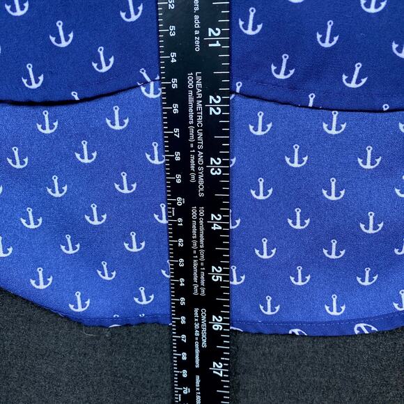 Express Womens Shirt Blue White Anchor Portofino Long Sleeve Button Down XS - Picture 10 of 14